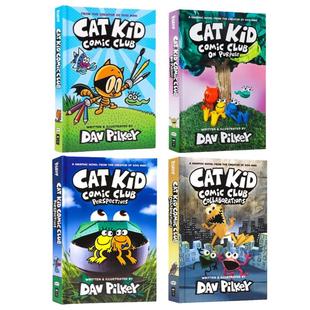 【微瑕低价处理 最后几本】学乐Cat Kid Comic Club 猫小子小彼蒂漫画俱乐部幽默搞笑漫画书猫小孩英文原版神探狗狗内裤超人同作者