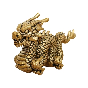 纯黄铜十二生肖立体实心摆件纯铜12生肖家居客厅书房桌摆件装饰品