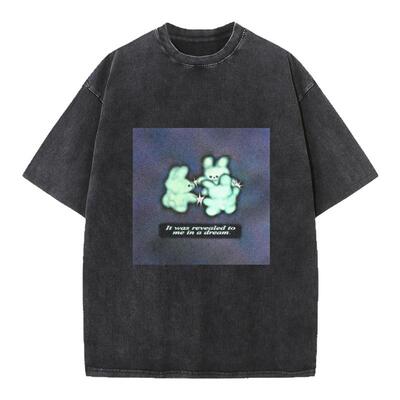 梦核周边大码做旧T恤男女同款