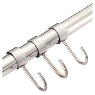 免打孔304不锈钢加厚挂钩多功能厨房浴室S型小钩子挂杆套管挂钩