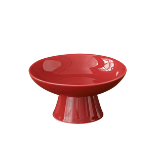 新中式红色陶瓷茶碟干果盘茶点盘高脚点心盘糕点盘古风订婚台摆盘