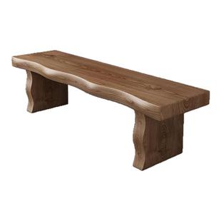 实木长条凳可坐全木质整板茶台耐用自然边无拼接简约会客桌长板凳