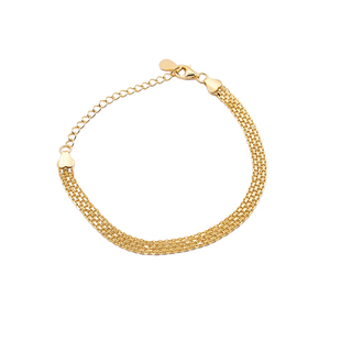 S925纯银扁形网格手链项链蛇骨链DIY单链子裸链表带手链锁骨链