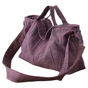 庸庸文艺棉麻新款复古托特包帆布斜挎通勤休闲大容量女士手提布包