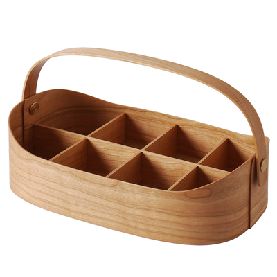 黑胡桃实木手工热弯收纳盒提篮