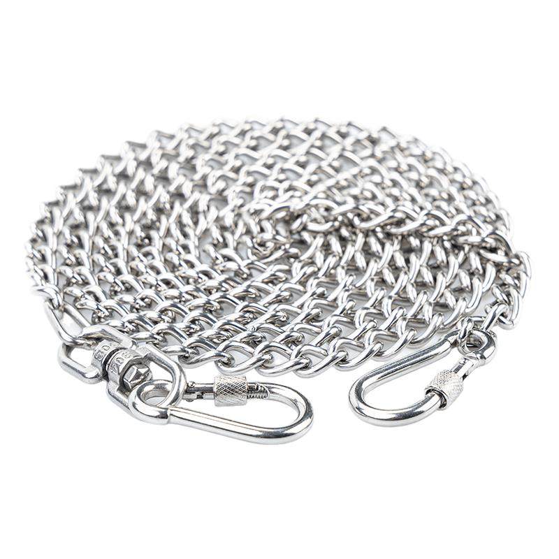 304不锈钢狗链无缝大型犬中型犬小型犬狗铁链项圈防咬金属牵引绳