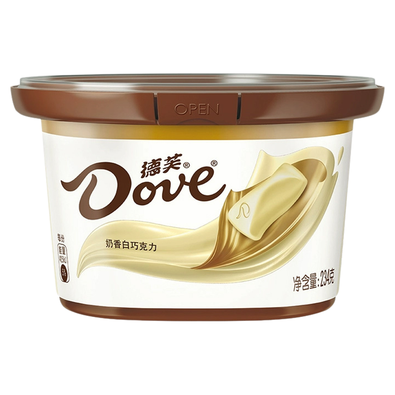 德芙牛奶巧克力碗装234g*2黑巧团购批发办公室糖果零食白巧克力