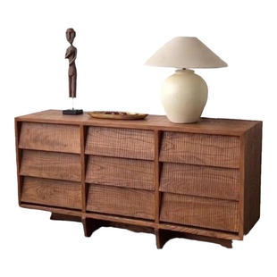 Ni+尼家侘寂风边柜实木九斗柜中古玄关柜日式餐边柜民宿客厅柜子