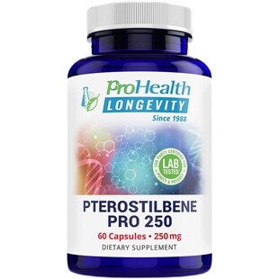 美国ProHealth 紫檀芪250mg 健康老龄化支持心血管和神经健康胶囊