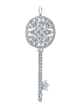 18K金花园钥匙项链女铂金纯银