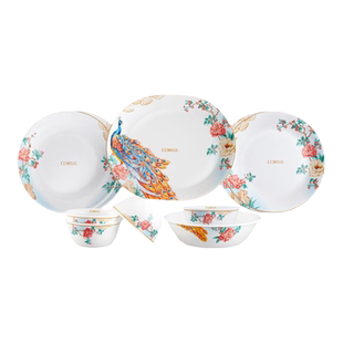 康宁餐具套装风华绝代10件套玻璃碗碟盘子中式家庭实用套组