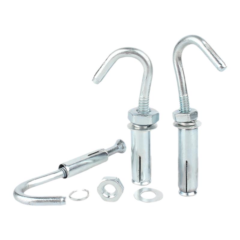 蓝白锌膨胀挂钩螺丝吊环拉爆大全304不锈钢吊勾吊环万能膨胀螺栓