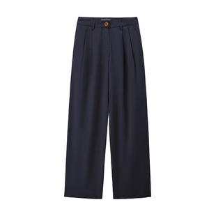 【韩国明星同款】佐丹奴裤子女压褶通勤女裤直筒休闲长裤05415698