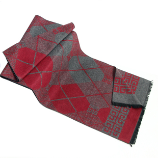 喜庆红色棉绒围巾男女款冬季韩版百搭新年生日针织保暖加厚围脖潮