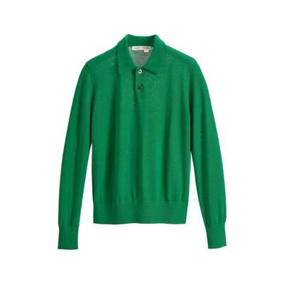 素然WHM羊毛混纺针织长袖polo衫