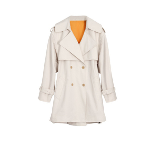 章若楠同款卡其色短款风衣女秋2025明星巨好看的小个子中长款外套