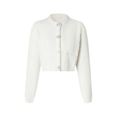 雾漫白霜Uena可叠穿毛针织开衫