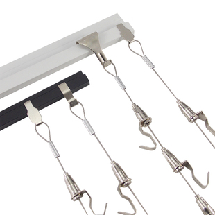 挂画器轨道钢丝绳挂画线绳画展画廊可调挂画吊钩挂画导轨槽挂画钩