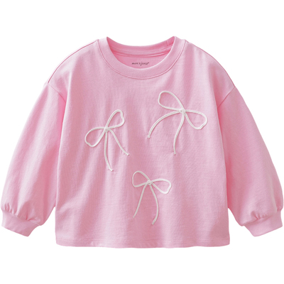 马克珍妮甜美蝴蝶结柔软纯棉T恤