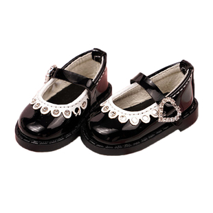 BJD黑色四分娃鞋熊妹 MSD 兔豆豆 黑色小皮鞋6分yosd赤木娃鞋现货
