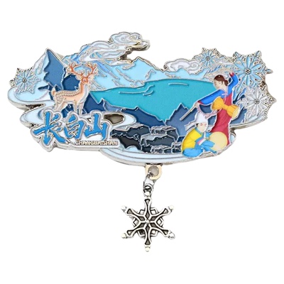 小红书同款长白山浮雕磁吸冰箱贴