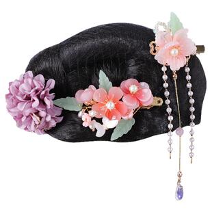 古装汉服假发包儿童发髻女童明制头饰盘发造型日常垫发演出整套