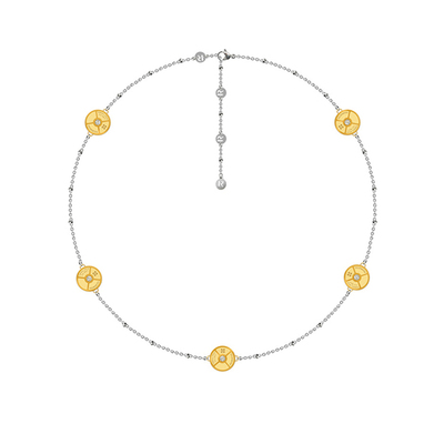 rawness叠戴锁骨链小杠铃片美国