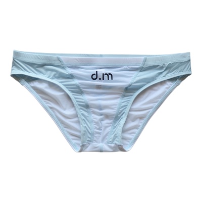 D.M男内裤 低腰性感夏冰丝凉爽透明透气三角裤拼色印花运动青年潮