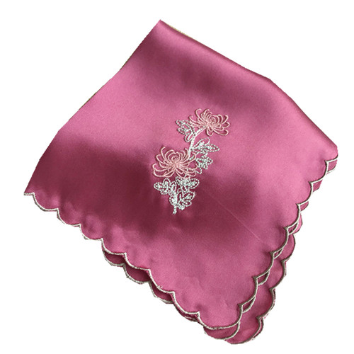 古典真丝手帕桑蚕丝手帕女士绣花手绢古代绸缎丝帕梅花