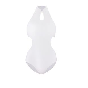 一乐女子力 国风娃娃连体三角泳衣盘扣温泉度假浆板比基尼带胸垫