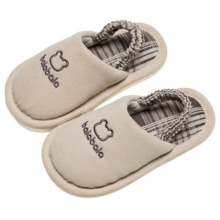 巴拉巴拉儿童亚麻拖鞋男童春秋宝宝室内居家四季幼儿女童棉麻拖鞋