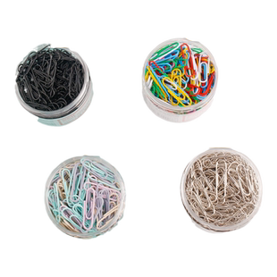 得力金属回形针莫兰迪色加厚办公用品彩色曲别针大号文件书签回型针u型固定纹回应回行回旋别针批发三针一钉