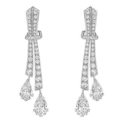 铂金PT950培育钻石耳环修饰脸型