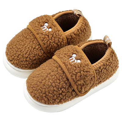 宝宝棉拖鞋男童包跟冬季小孩室内地板拖鞋家居保暖中大童儿童棉鞋