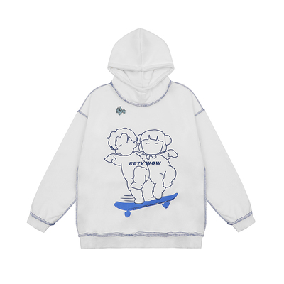 加绒卫衣咖喱人领带围巾