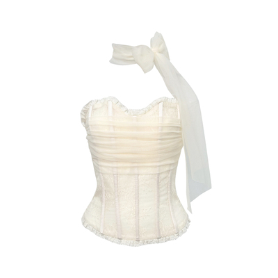 Lazy Didi月光舞会 朦胧纱复合蕾丝浪漫鱼骨胸衣精致显瘦抹胸吊带