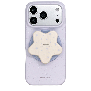 kaia 少女心粉波点格纹五角星适用苹果17promax手机壳iphone16pro新款17女14pro磁吸支架15pro全包防摔手机套