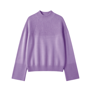 印象草原秋冬纯色圆领山羊绒衫女长袖针织衫温柔舒适打底衫