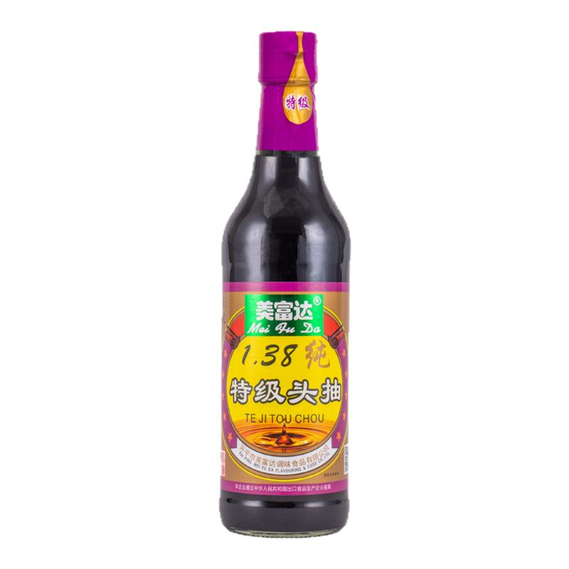 美富达特级头抽500生抽酱油炒菜
