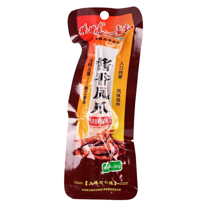 包邮大连棒棰岛春和酱香凤鸡爪卤味鸡爪子30g*10个大连特产老口味