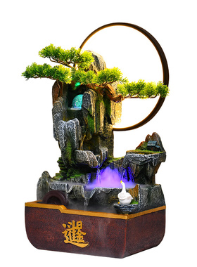 假山流水生财摆件循环水景