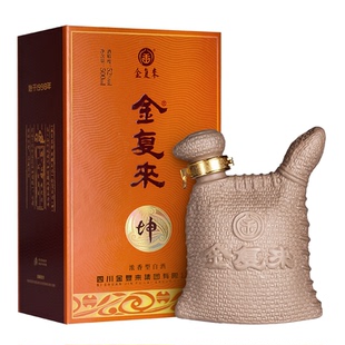 金复来坤52度500mL四川浓香型高度粮食陶瓶礼盒装白酒整箱6瓶装