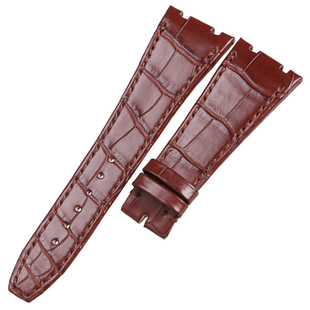 适用于AP爱彼真皮表带15400皇家橡树离岸15500鳄鱼皮表带凹口男女