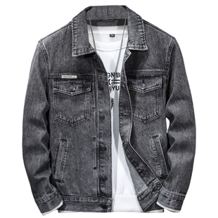 秋季新款牛仔外套男宽松大码外穿秋冬夹克复古长袖男士牛仔衣服潮