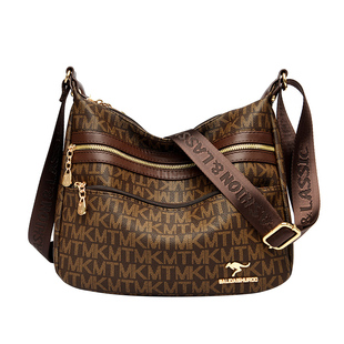 品牌真皮女包斜挎包大容量包包女士2025新款妈妈包时尚饺子包牛皮