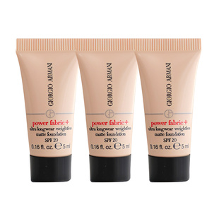 【自营】阿玛尼无暇粉底液1.5#红标权力持妆遮瑕5ml*3个旅行装