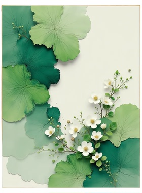 清新绿色简约数字油画DIY解压
