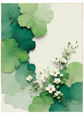 清新绿色简约数字油画DIY解压