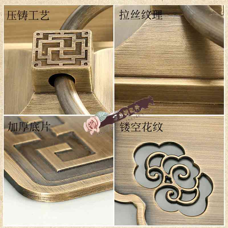 中式仿古大门把手民宿别墅门拉手环玻璃门对开门实木门复古铜拉手