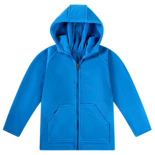 伊顿校服工厂直销蓝色连帽内胆男女通用冬季抓绒衣学院风学生专用